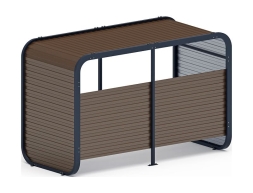 Навес контейнерной площадки для мусора (коричневый) (2 секции) (под анкера) МФ 55.01.02-02, фото 4