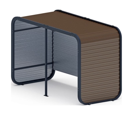 Навес контейнерной площадки для мусора (коричневый) (2 секции) (под анкера) МФ 55.01.02-02, фото 3