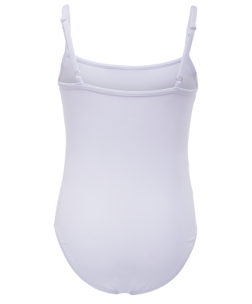 Купальник гимнастический на бретелях, хлопок, белый, р. 36-42, фото 2