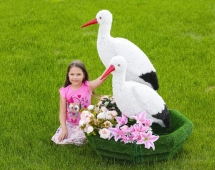 Топиари Аисты в гнезде, семья газон Deluxe Топиари Аисты в гнезде, семья газон Deluxe