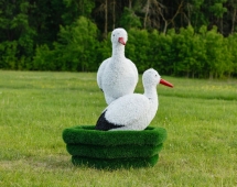 Топиари Аисты в гнезде, семья газон Deluxe Топиари Аисты в гнезде, семья газон Deluxe