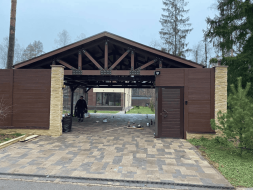 Навес для двух машин ТРИУМФ Премиум комплектация, фото 7