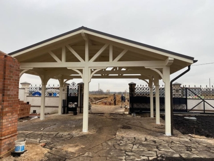 Навес для двух машин ТРИУМФ Премиум комплектация, фото 16