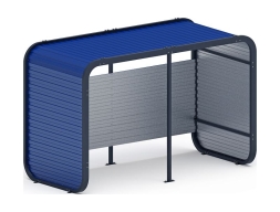 Навес контейнерной площадки для мусора (синий) (2 секции) (под анкера) МФ 55.01.02-03, фото 4