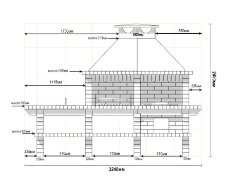 Печь Аристократ 730 Прямоугольный кирпич красный с коричневым, фото 8