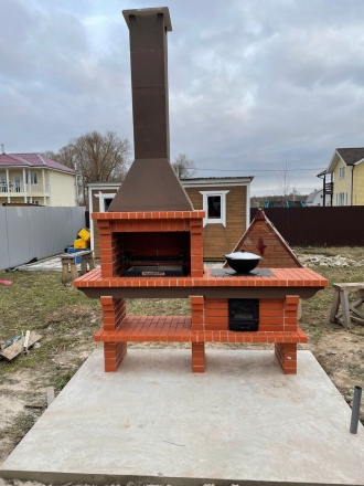 Печь Аристократ 714 Прямоугольный кирпич желтый, фото 2