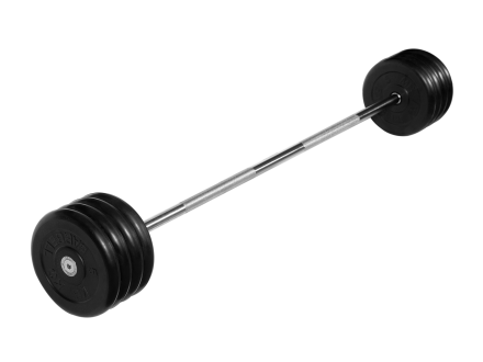 Штанга неразборная &quot;Barbell&quot; с чёрными дисками d 25 мм, 45 кг, фото 1