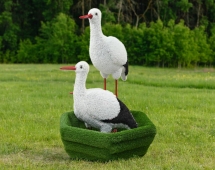 Топиари Три аиста в гнезде, семья - газон Eco Топиари Три аиста в гнезде, семья - газон Eco