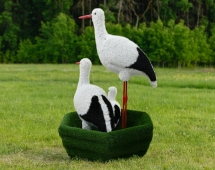 Топиари Три аиста в гнезде, семья - газон Eco Топиари Три аиста в гнезде, семья - газон Eco