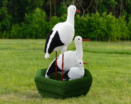 Топиари Три аиста в гнезде, семья - газон Eco, фото 2
