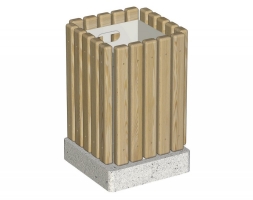 Урна со вставкой на бетонном основании Неделимое квадратная, фото 1