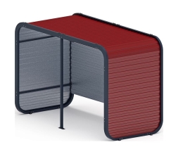 Навес контейнерной площадки для мусора (красный) (2 секции) (под анкера) МФ 55.01.02-04, фото 1