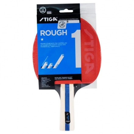 Ракетка для настольного тенниса Stiga Rough 1*, для любителей, одобренная ITTF, пятислойное основание Stiga, прямая ручка, фото 1