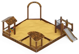 Песочный дворик с горкой (Коричневый) - ИО 6.01.05-02 H=750, фото 3