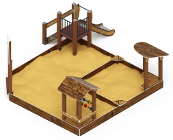 Песочный дворик с горкой (Коричневый) - ИО 6.01.05-02 H=750, фото 2