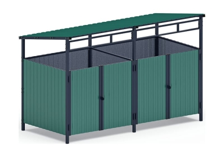 Навес контейнерной площадки для мусора (зеленый) (2 секции) МФ 55.02.02-01, фото 4