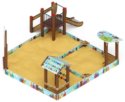 Песочный дворик с горкой (Коты) - ИО 6.01.05-03 H=750, фото 3