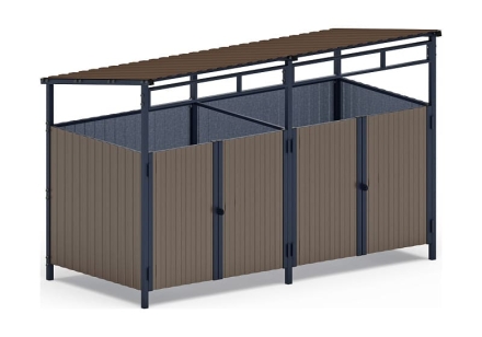 Навес контейнерной площадки для мусора (коричневый) (2 секции) МФ 55.02.02-02, фото 4