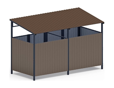 Навес контейнерной площадки для мусора (коричневый) (2 секции) МФ 55.02.02-02, фото 2