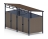 Навес контейнерной площадки для мусора (коричневый) (2 секции) МФ 55.02.02-02