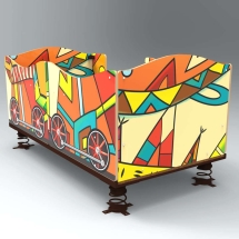 Паровозик из Ромашково вагон №1, паттерн "Этник" МД030.01.02