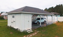 Навес для машин с хозблоком ПРАЙМВИЛЬ Премиум комплектация, фото 2