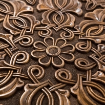 Нарды резные "Орнамент" с цельным рисунком, Haleyan