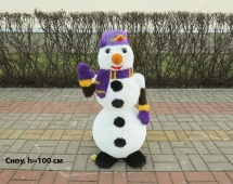 Топиари снеговик Сноу, h=100 см - газон Eco Топиари снеговик Сноу, h=100 см - газон Eco