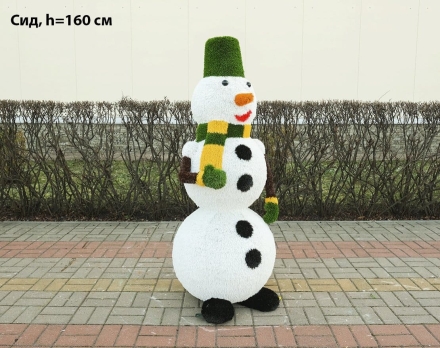 Топиари снеговик Сноу, h=100 см - газон Eco, фото 7