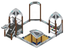Песочный дворик с горкой Космопорт (Серый) - ИО 6.14.01-01 H=750, фото 3
