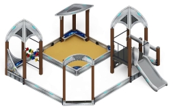 Песочный дворик с горкой Космопорт (Серый) - ИО 6.14.01-01 H=750, фото 1