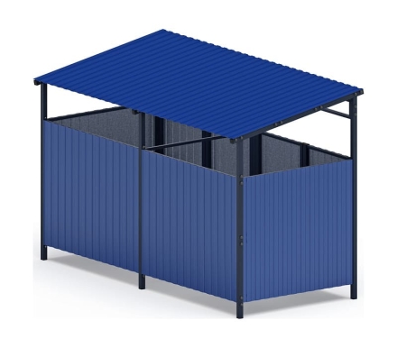Навес контейнерной площадки для мусора (синий) (2 секции) МФ 55.02.02-03 , фото 3