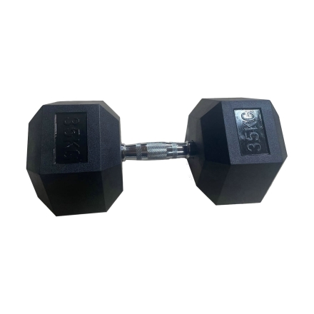 Обрезиненная гексагональная гантель INEX Hex Dumbbell 35 кг, фото 1