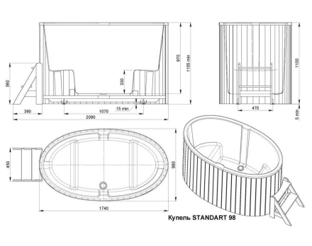Купель STANDART 98 (термососна), фото 6