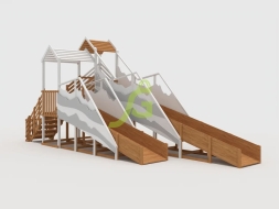 Зимняя горка "IgraGrad Snow Fox", скат 8+5 м мод.2, фото 1