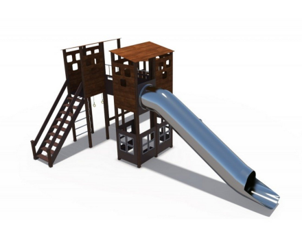 Игровой комплекс Миндаль горка винтовая Н-2000, Н-1200 ДИО 10013.1, фото 1