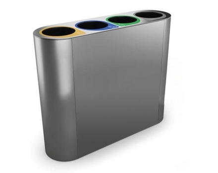 Урна для раздельного сбора мусора 18, Нержавеющая сталь, фото 1