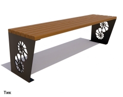 Скамейка уличная Ракушка, Лиственница 1,5 м, фото 2