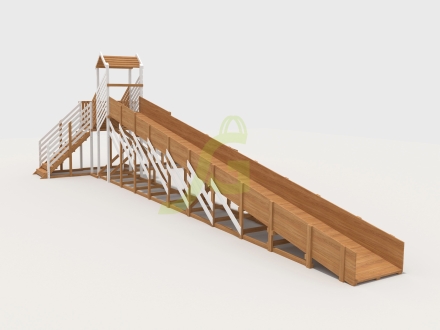 Зимняя деревянная горка "IgraGrad Snow Fox 12 м" с двумя скатами мод.724, фото 3