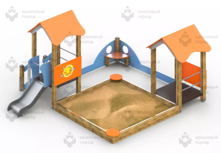 Песочный дворик с горкой, фото 1