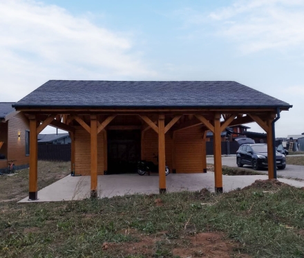 Навес для автомобилей с хозблоком АМЕР Базовая комплектация, фото 2