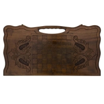 Нарды резные "Охота", с ручкой, Haleyan