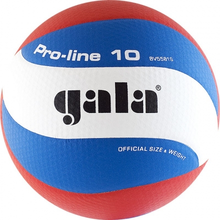 Мяч вол. &quot;GALA Pro-Line 10&quot; арт. BV5581S, р. 5,синт.кожа ПУ Microfiber,клееный,бут.кам,бело-гол-крас, фото 1