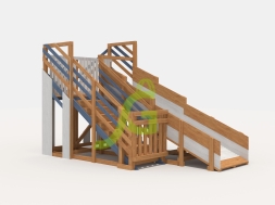 Деревянная зимняя горка "IgraGrad Snow Fox", длина ската 4 м мод.3, фото 1