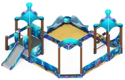 Песочный дворик с горкой Морской - ИО 6.17.01-01 H=750 , фото 1