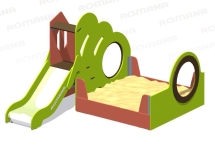 Игровой модуль Romana 115.54.00 с песочницей и горкой для детской площадки