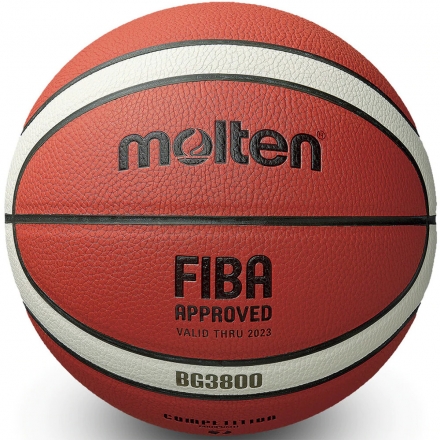 Мяч баск. &quot;MOLTEN B7G3800&quot; р.7, FIBA Appr, синт.комп.кожа (ПУ),12 пан,бут.кам,нейл.корд,кор-беж-чер, фото 1