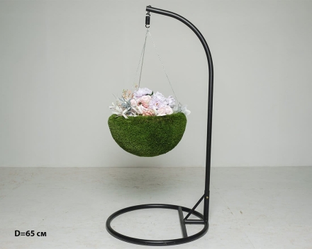 Топиари подвесное кашпо Нино, d = 35 см - газон Deluxe, фото 3