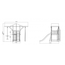 Комплекс "Непоседа"120 см с продольными балками и скалодромом (модель 7) Комплекс "Непоседа"120 см с продольными балками и скалодромом (модель 7)