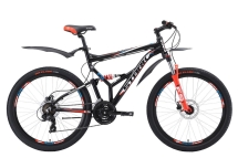 Велосипед Stark'18 Jumper 26.2 FS HD чёрный/красный/синий 18"